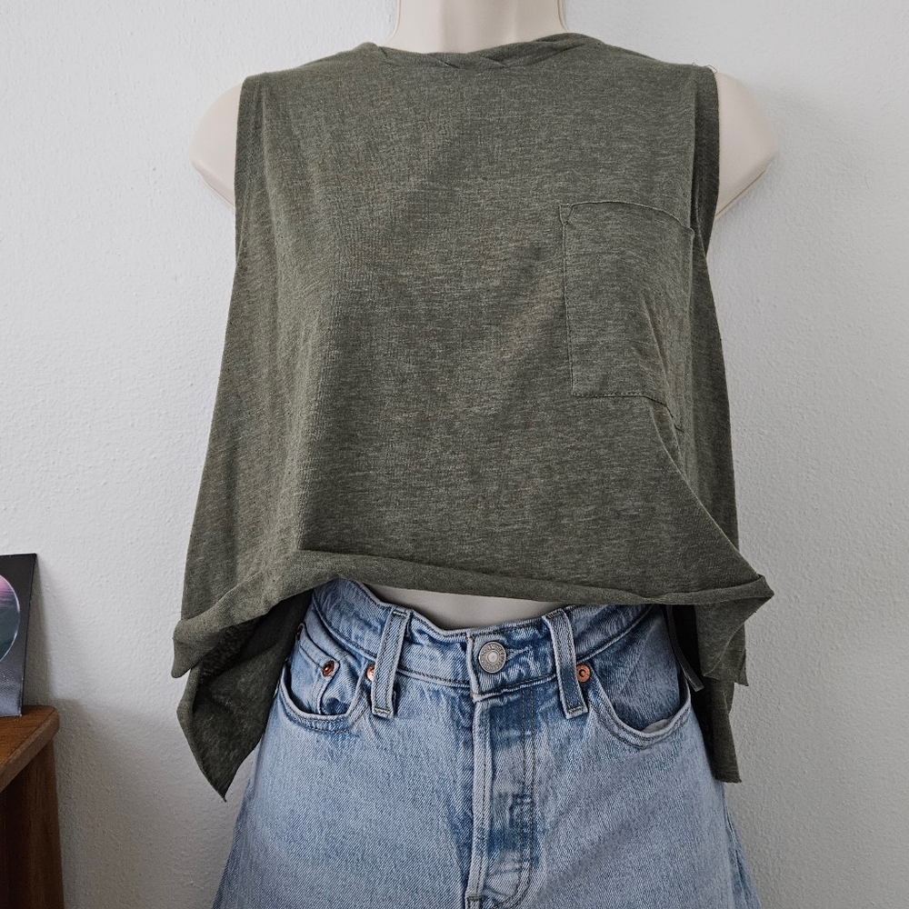 uo green boho grunge indie urban hippie festival drapey cami crop tank top…